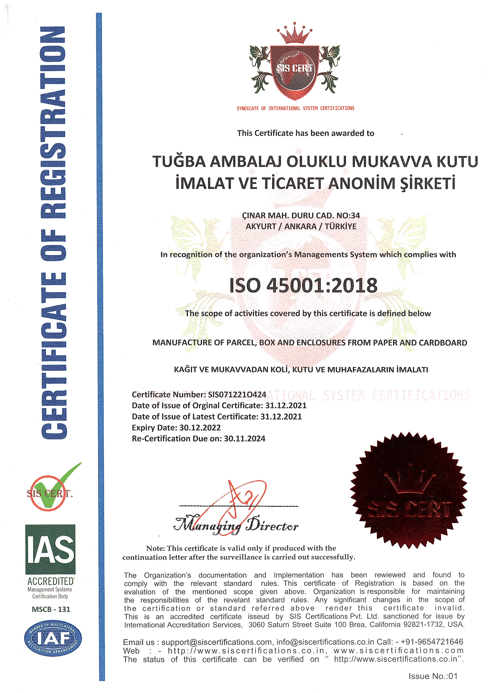 ISO 45001:2018